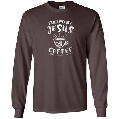 Fueled By Jesus And Coffee Coffee Lover T-shirt Dark Chocolate