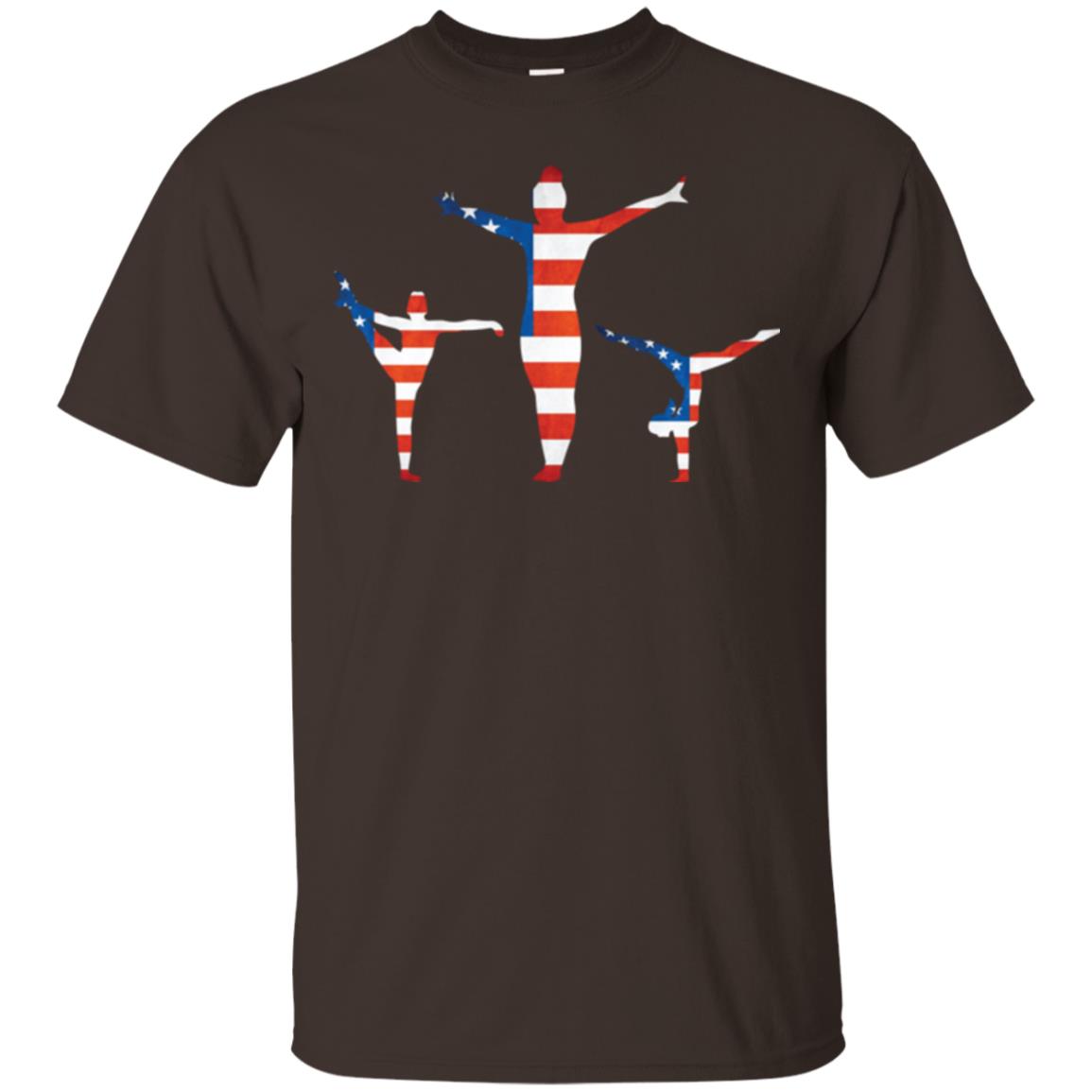 Gymastic T-shirt American Flag Dark Chocolate