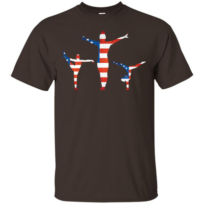 Gymastic T-shirt American Flag Dark Chocolate