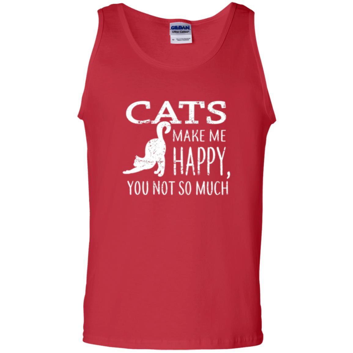 Cat Lover T-shirt Cats Make Me Happy You Not So Much Red