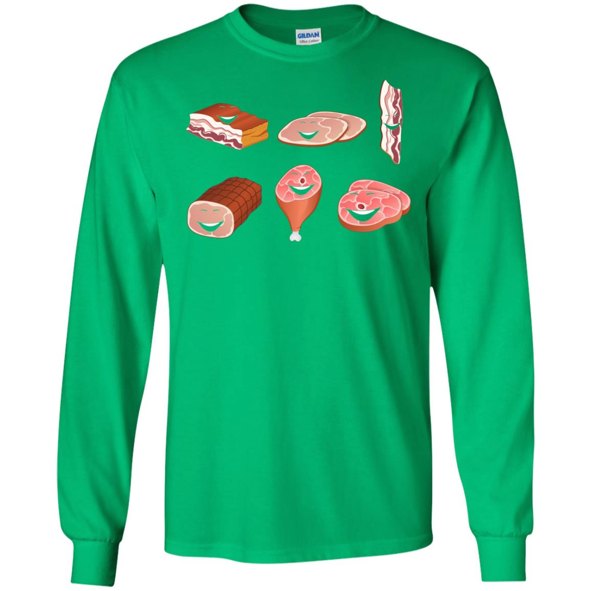 Funny Bbq T-shirt Meat Family Irish Green