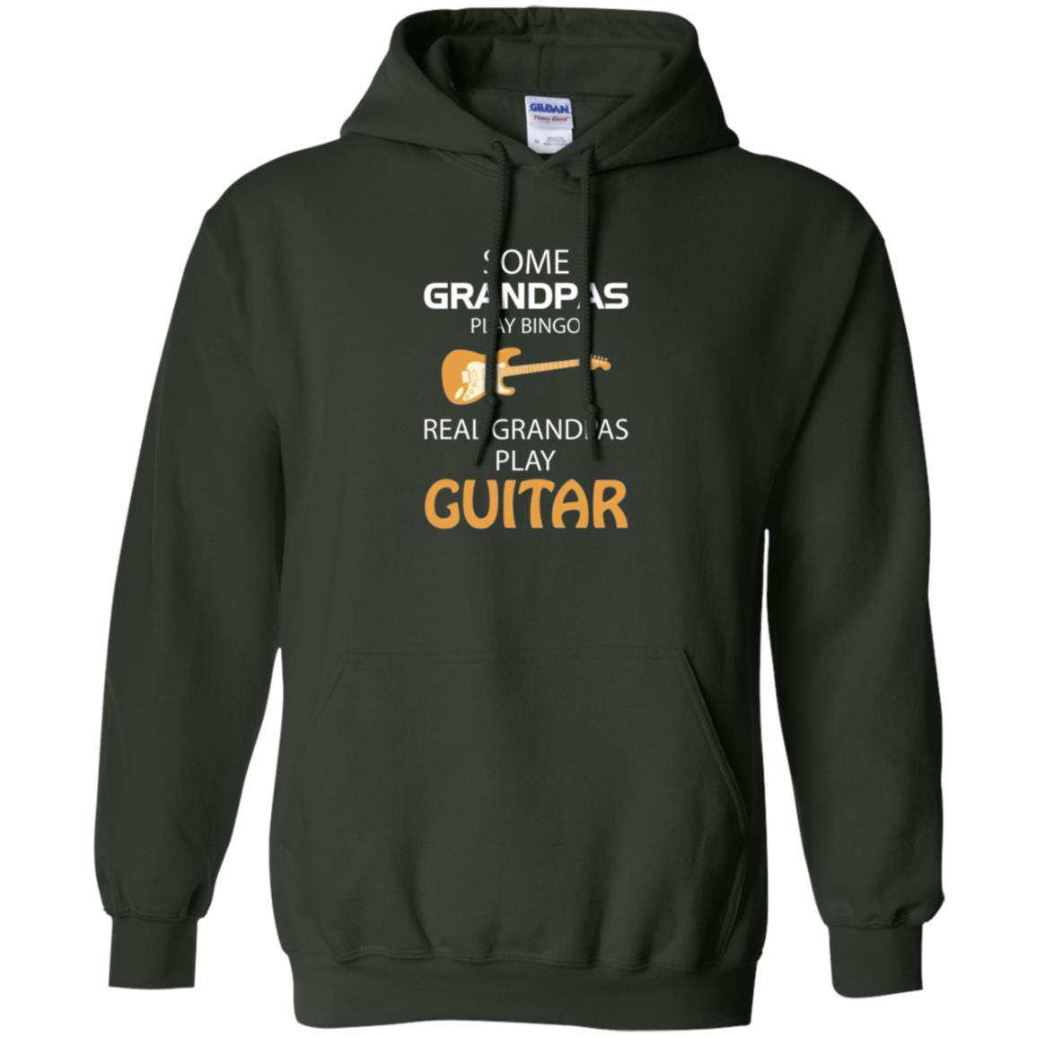 Papa T-shirt Some Grandpas Play Bingo Real Grandpas Play Guitar Forest Green