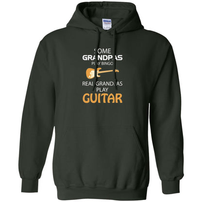 Papa T-shirt Some Grandpas Play Bingo Real Grandpas Play Guitar Forest Green