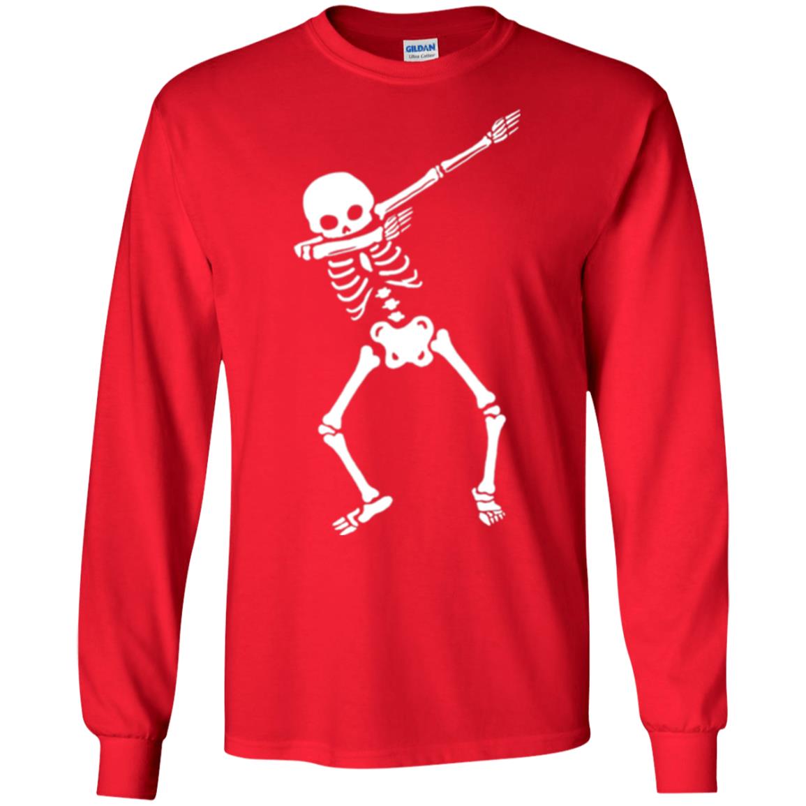Dabbing Skeleton T Shirt Red