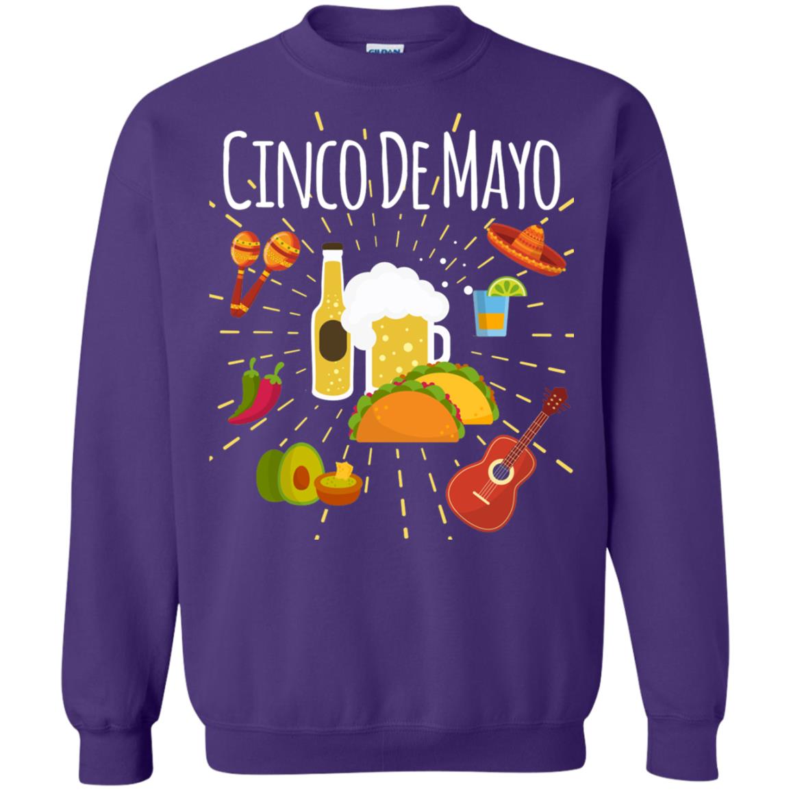 Cinco De Mayo Beer Tacos Guitar Mexico Shirt Purple