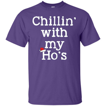 Christmas T-shirt Chillin With My Ho_s Purple