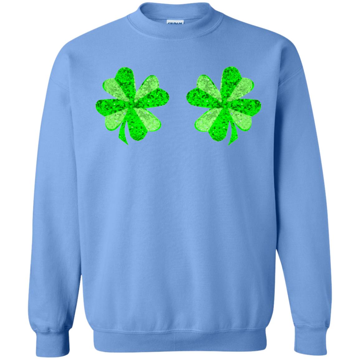 Funny Shamrock Boobs St Patricks Day T-shirt Carolina Blue