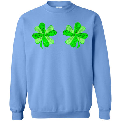 Funny Shamrock Boobs St Patricks Day T-shirt Carolina Blue