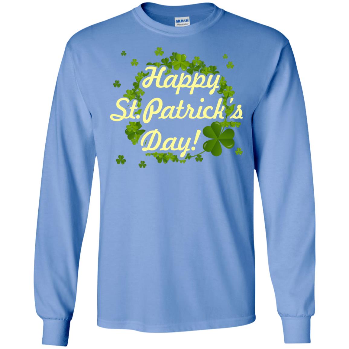 Happy St.patricks Day Shamrocks T-shirt Carolina Blue