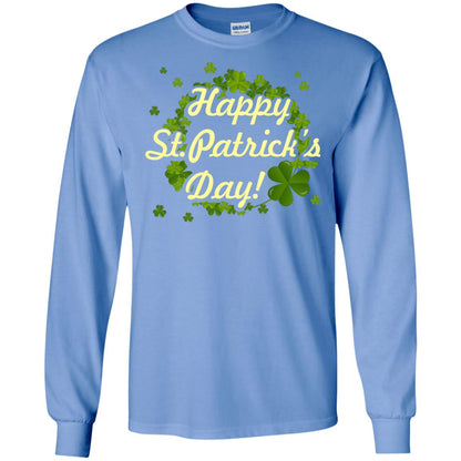 Happy St.patricks Day Shamrocks T-shirt Carolina Blue