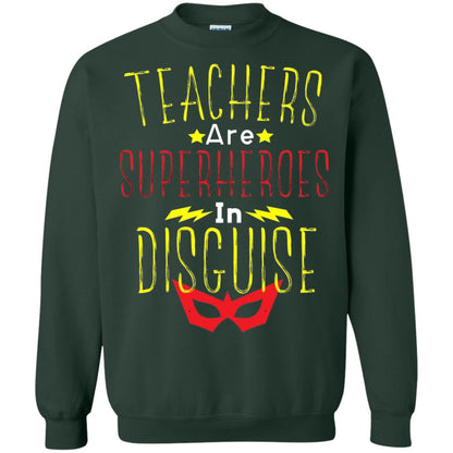Teacher Super Hero In Disguise T-shirt Teacher Forest Green