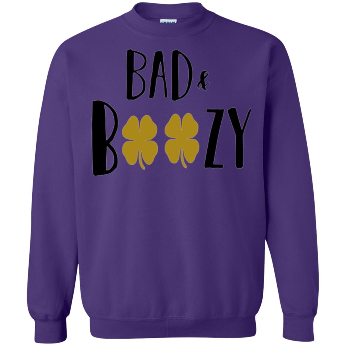 Bad And Boozy Funny Saint Patrick Day Drinking T-shirt Purple