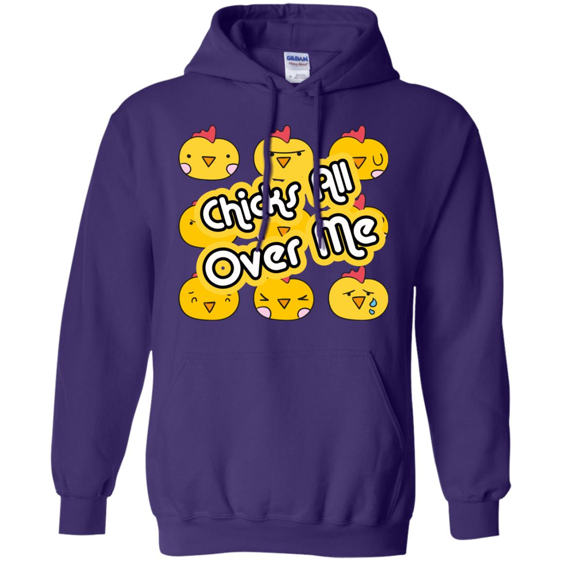 Chicks All Over Me Funny Chickens Shirt For Easter Day Purple