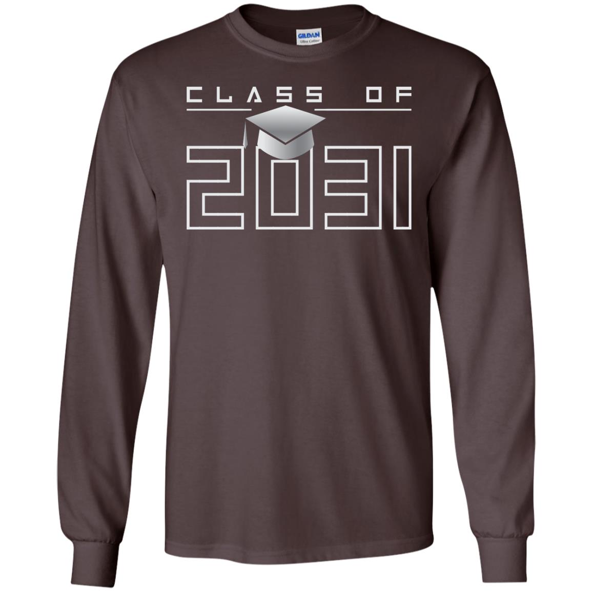Class Of 2031 Kindergarten First Day Of School Graduate In 2031 Shirt Dark Chocolate