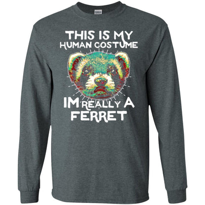 Polecat T-shirt This Is My Human Costume Im Really A Ferret Dark Heather