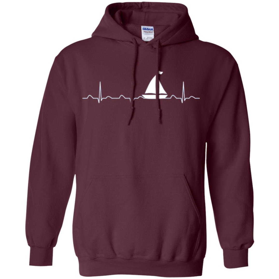 Boating Sailor T-shirt Heartbeat Maroon