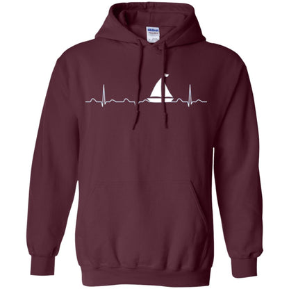 Boating Sailor T-shirt Heartbeat Maroon