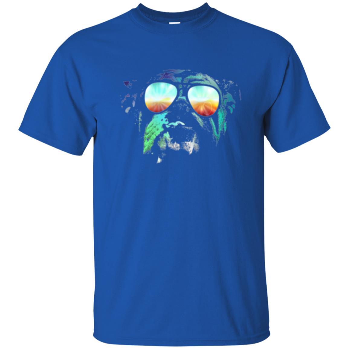 Pitbull Lover T-shirt English Bulldog Neon Dog T-shirt Royal