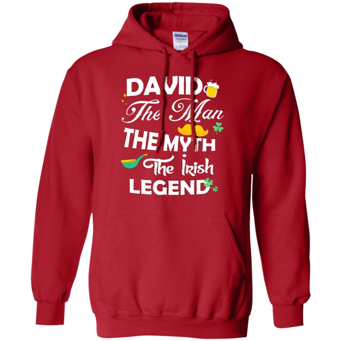 Saint David's Day T-shirt David The Man The Myth The Irish Legend Red