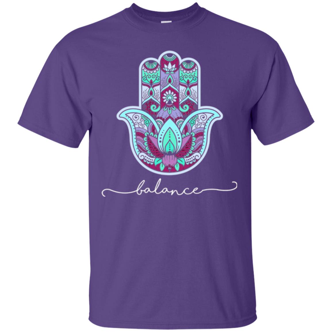 Balance Yoga Gym Hamsa T-shirt Purple