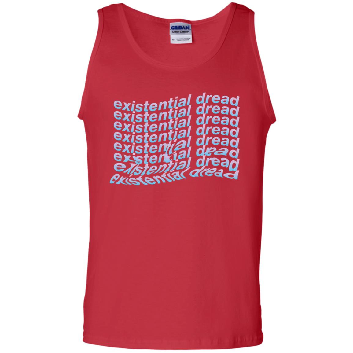 Existential Dread Waves Melting Distortion Aesthetic T-shirt Red