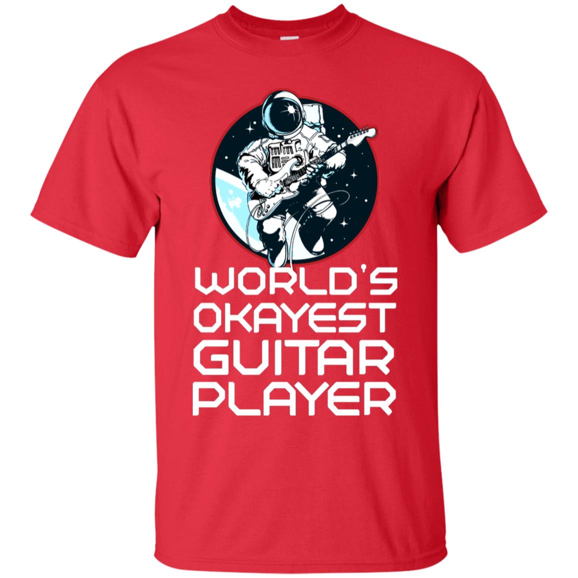 World's Okayest Guitar Player Guitarist Gift Shirt Red