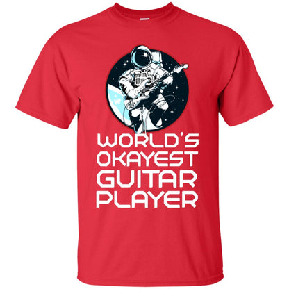 World's Okayest Guitar Player Guitarist Gift Shirt Red
