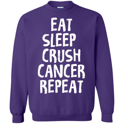 Eat Sleep Crush Cancer Repeat Fight Strength T-shirt Purple