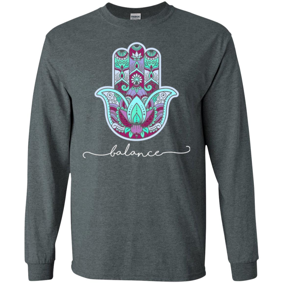 Balance Yoga Gym Hamsa T-shirt Dark Heather