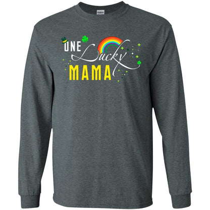 One Lucky Mama St. Patrick_s Day T-shirt Dark Heather