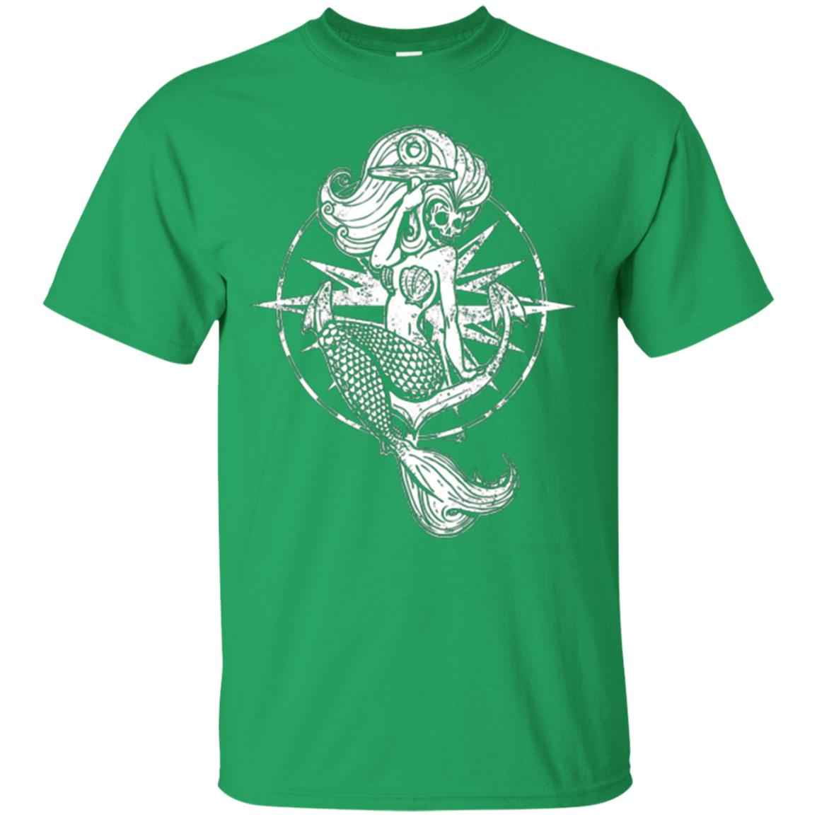 Mermaid Lover T-shirt Skull Mermaid Irish Green
