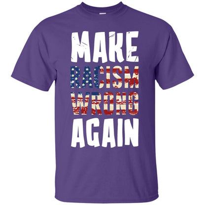 Make Racism Wrong Again Social Justice T-shirt Purple