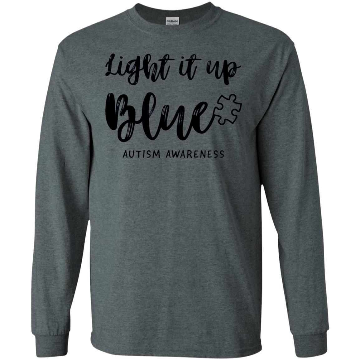 Autism Awareness Shirts Light It Up Blue Dark Heather