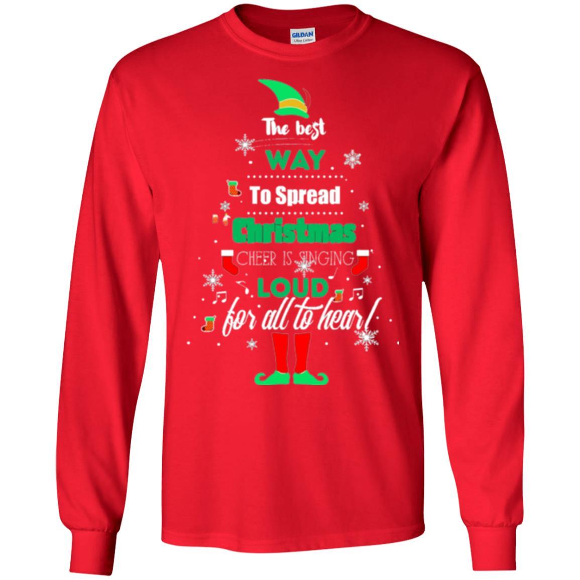 Elf Christmas T-shirt The Best Way To Spread Christmas Cheer Red