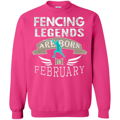 Fencing Legends Are Born In February Fencing Lover T-shirt Heliconia