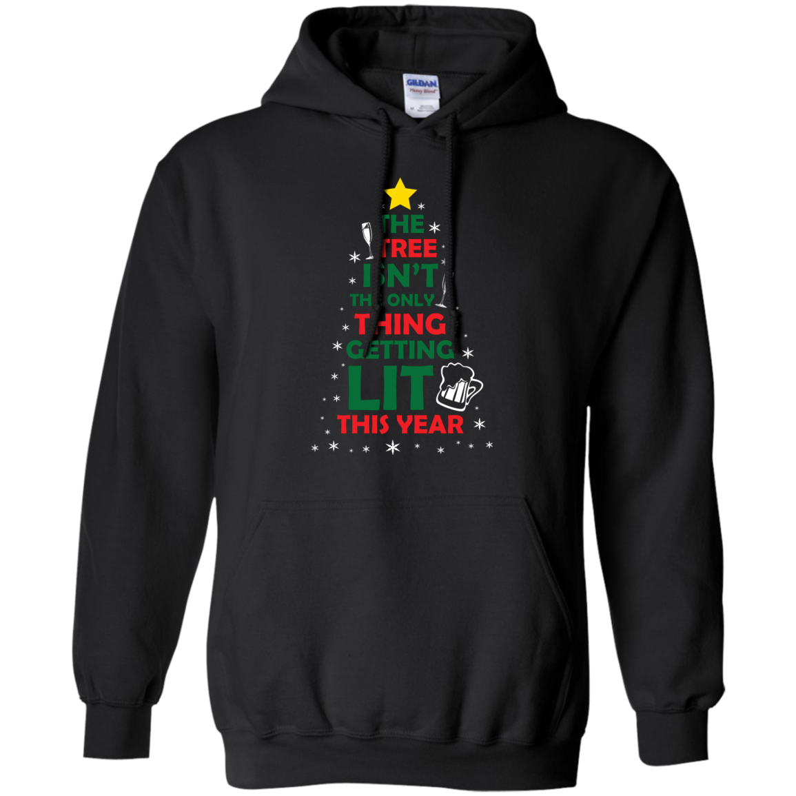 Christmas T-shirt The Tree Isn't The Only Thing Getting Lit This Year Black