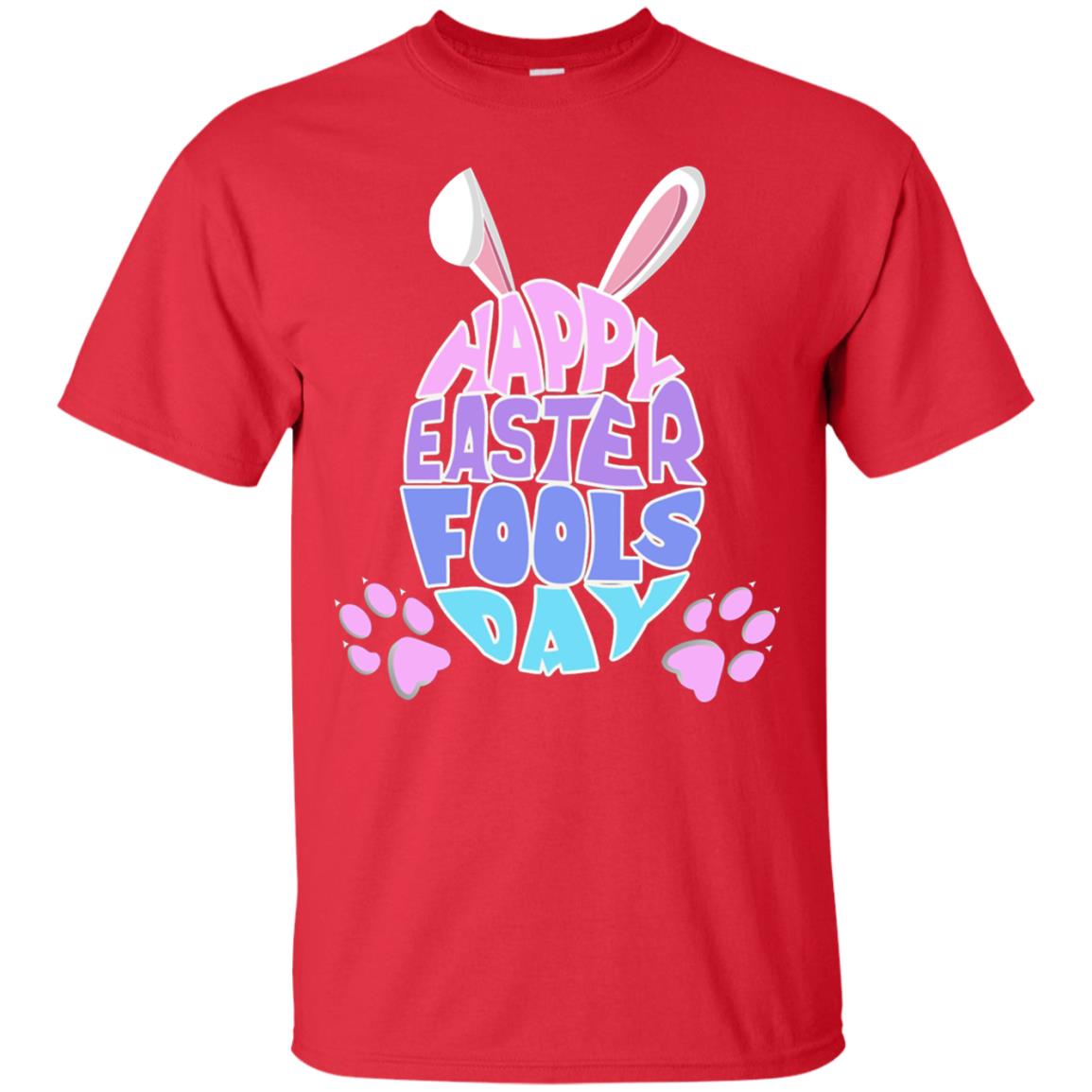Happy Easter Fools Day Egg With Bunny Ears Shirt Red
