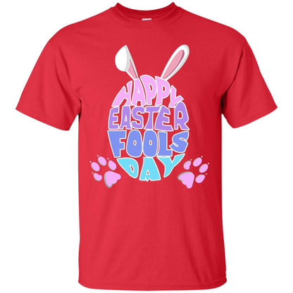 Happy Easter Fools Day Egg With Bunny Ears Shirt Red