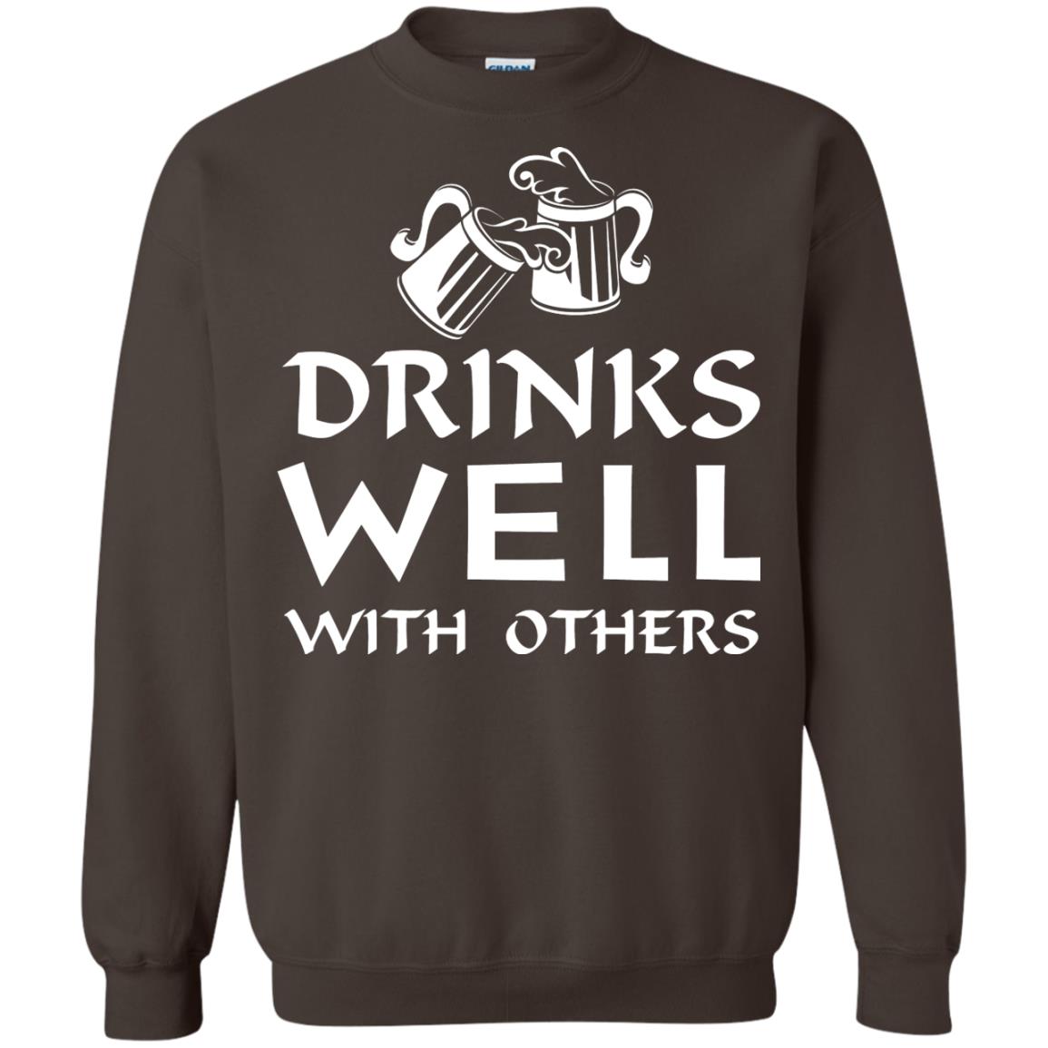 Drinks Well With Others St. Patrick_s Day T-shirt Dark Chocolate