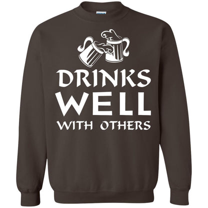 Drinks Well With Others St. Patrick_s Day T-shirt Dark Chocolate