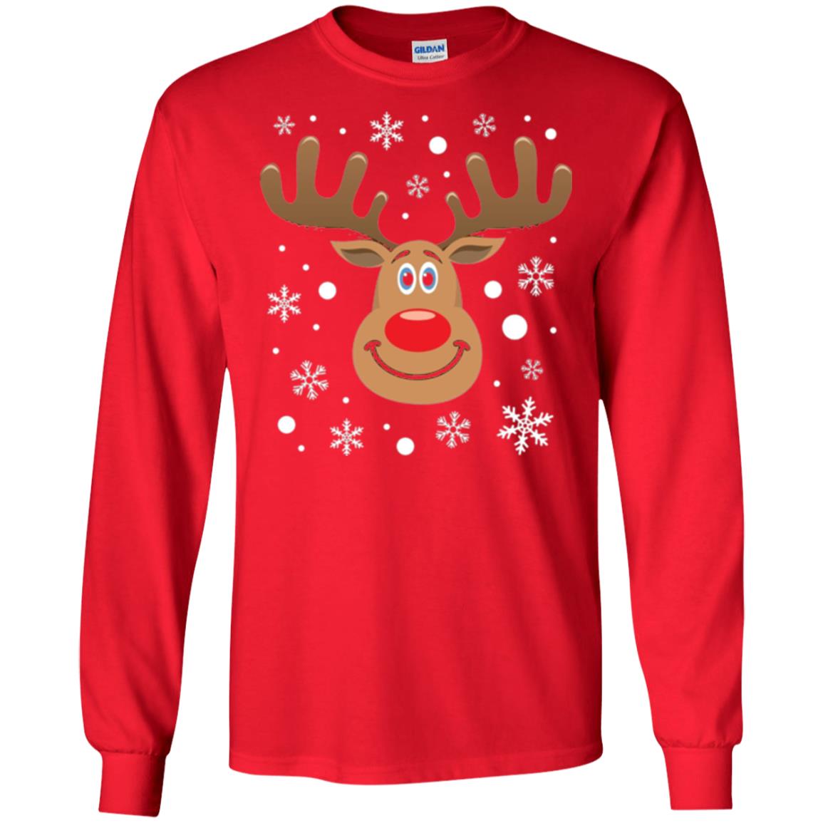 Christmas T-shirt Reindeer Merry Christmas Red