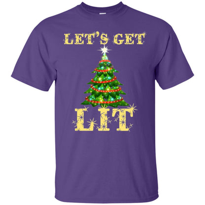 Christmas T-shirt Let_s Get Lit Purple
