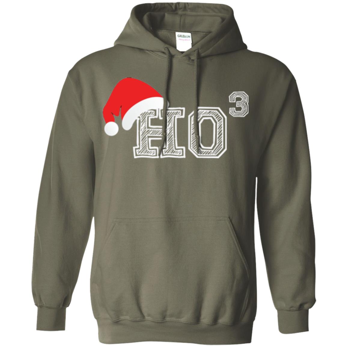 Christmas T Shirt Ho Ho Ho X 3 Third Power Military Green