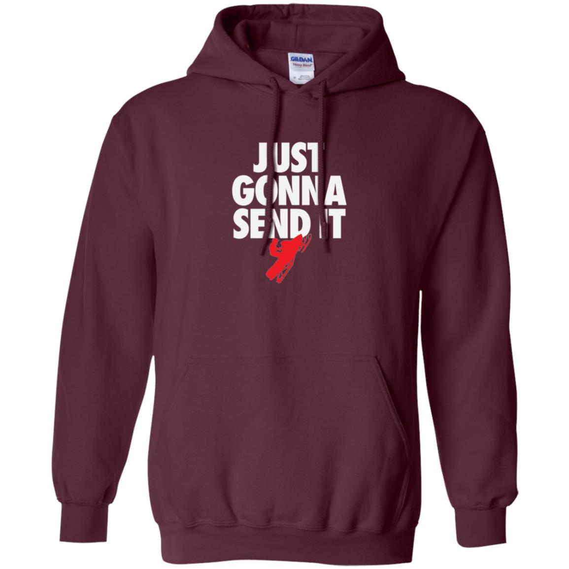 Snowmobile T-shirt Just Gonna Send It T-shirt Maroon