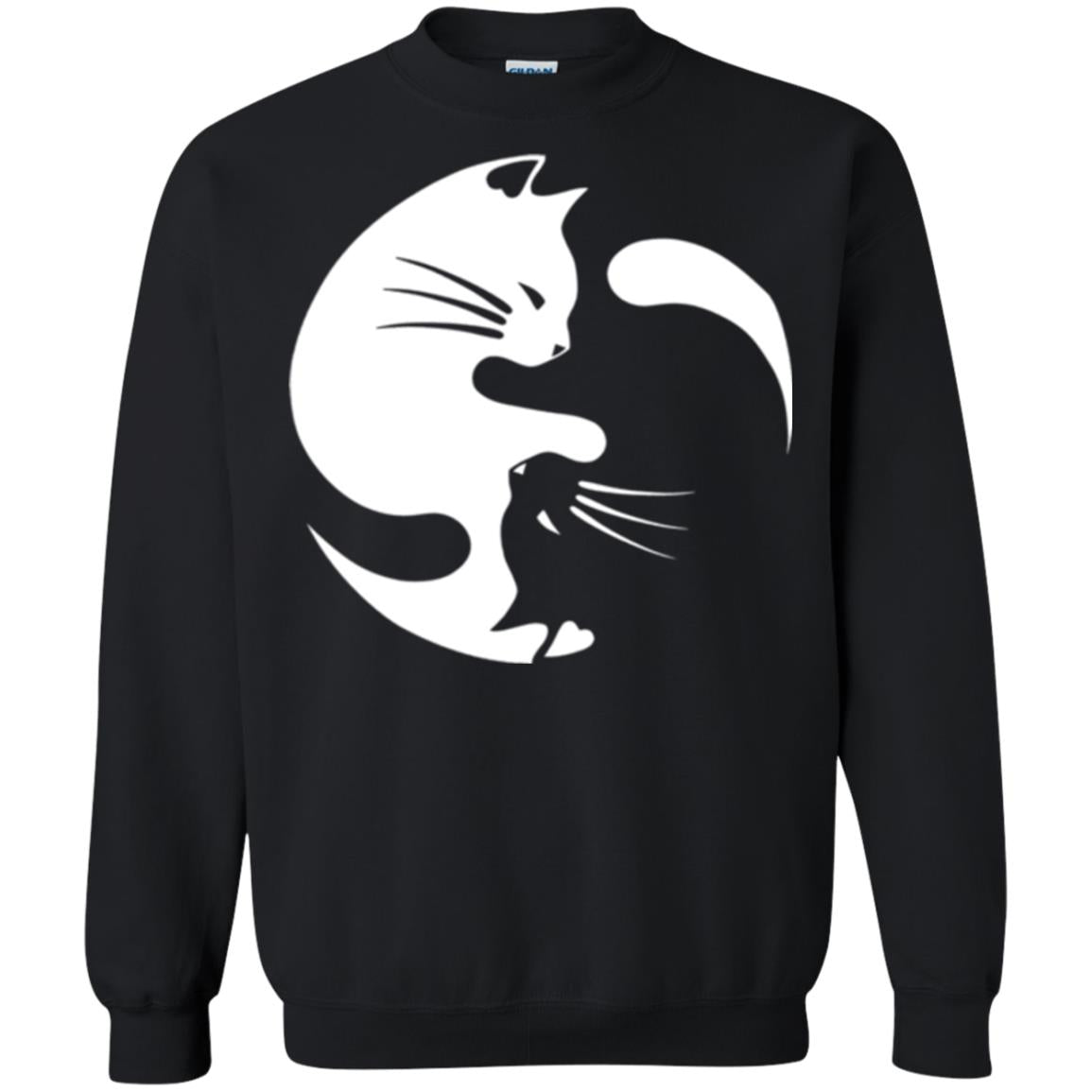 Ying Yang Cat T-shirt Black