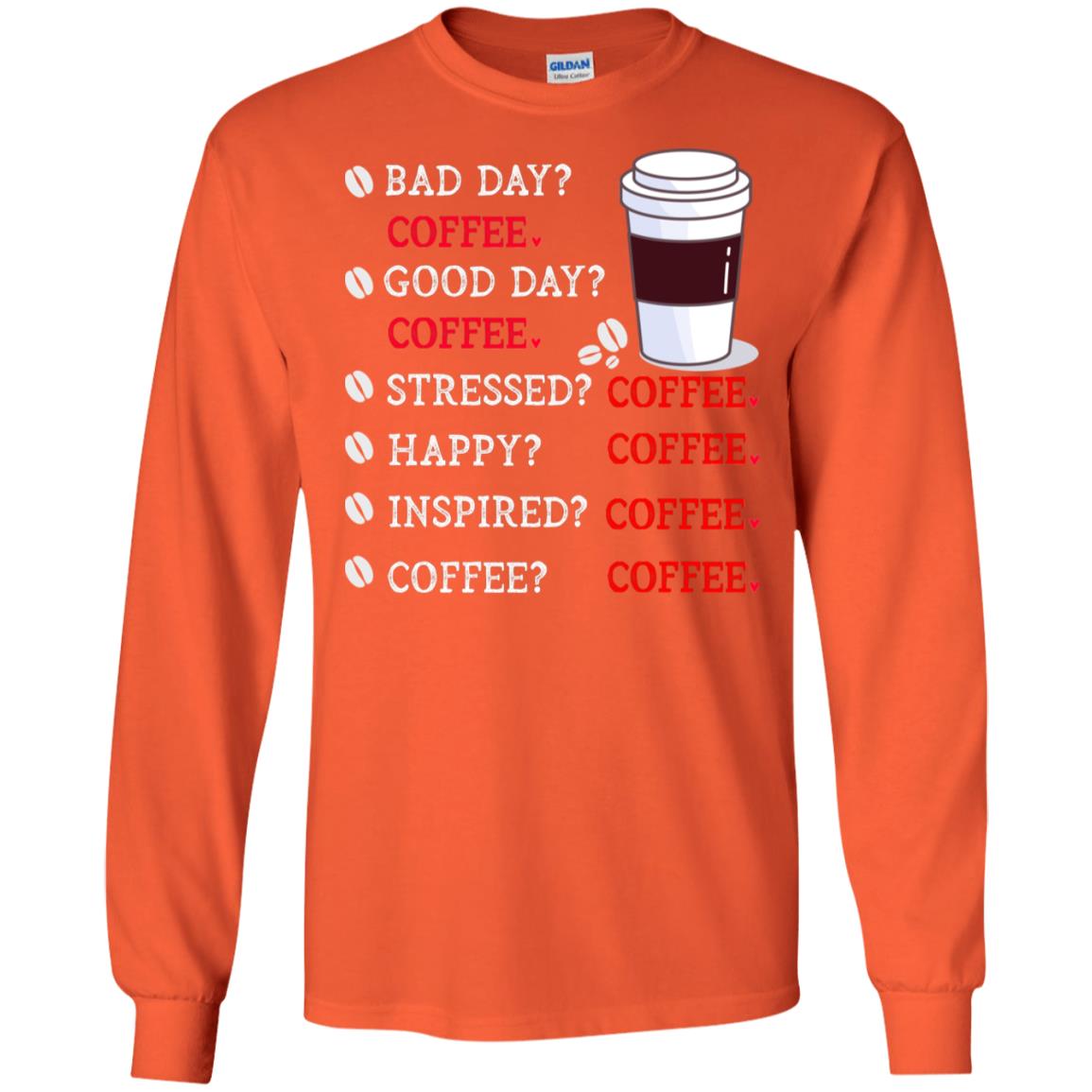 Coffee Idea Gift Shirt For Mens Womens Orange