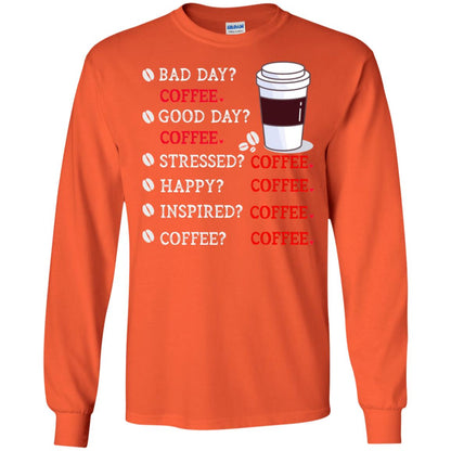 Coffee Idea Gift Shirt For Mens Womens Orange