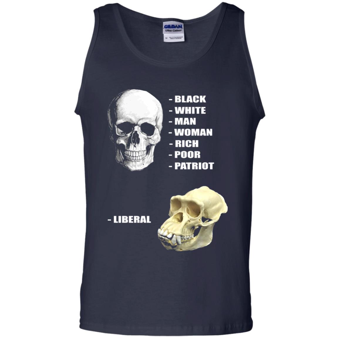 Funny Cool Skulls T-shirt Modern America Patriot Liberal Navy