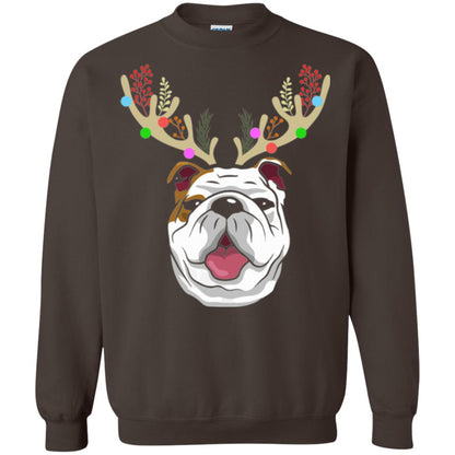 Dog Lovers T-shirt Funny Bulldogs With Antlers Dark Chocolate