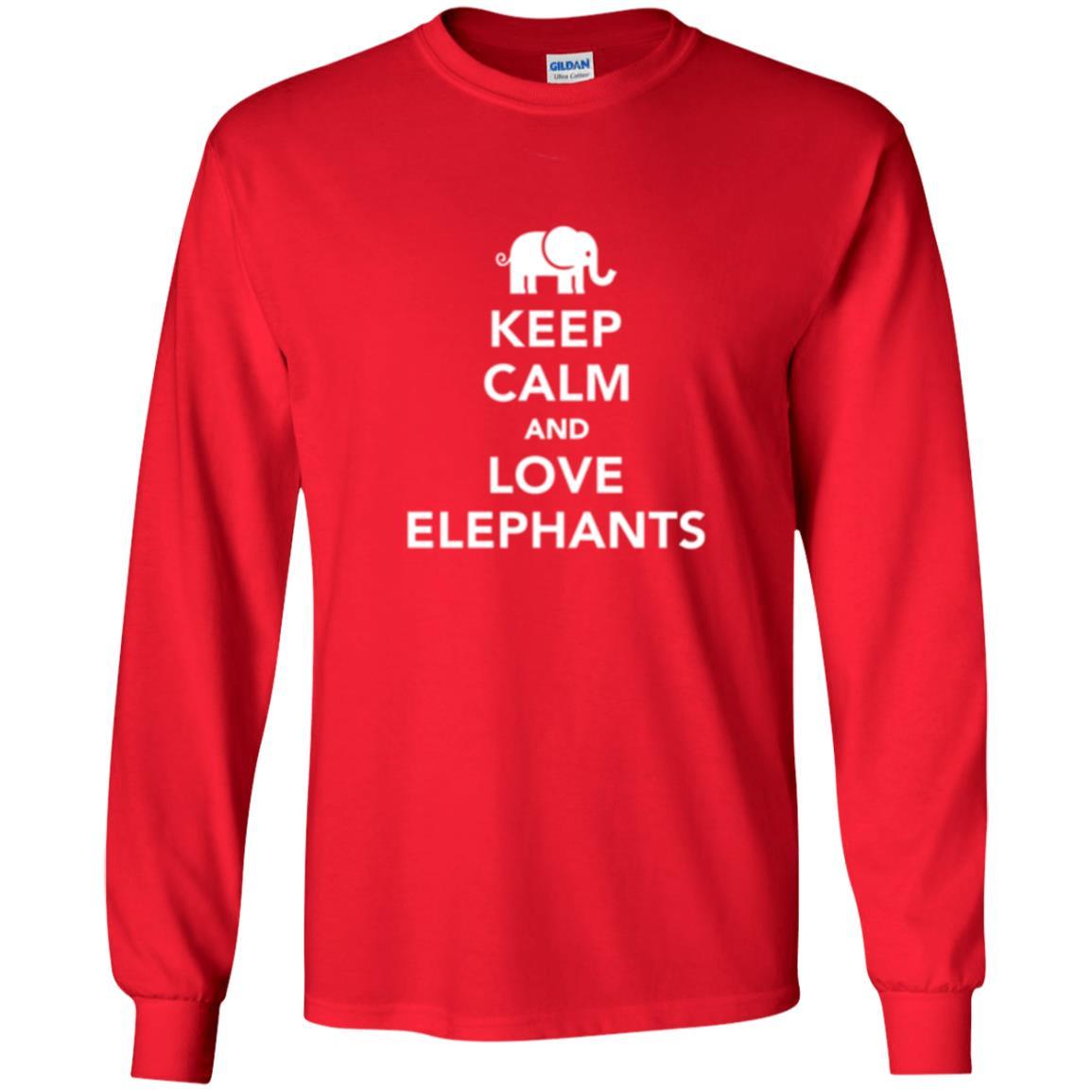 Elephant Lover T-shirt Keep Calm And Love Elephants T-shirt Red